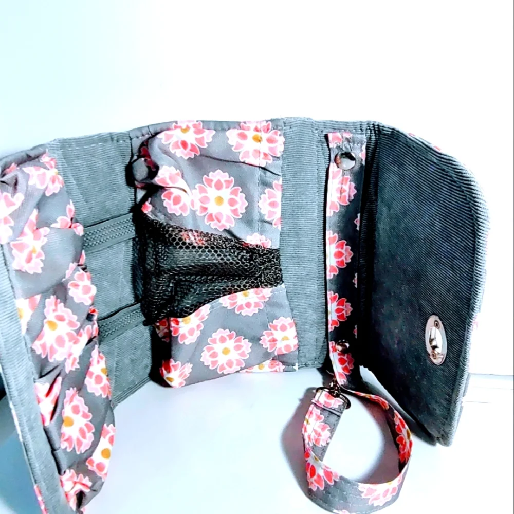 Lilly Bit foldable Pink and Grey Diaper Clutch with strap